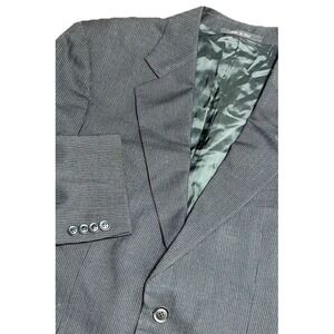 Armani Collezioni Saks Blazer Men's 40R‎ Charcoal Herringbone Wool Italy *hole
